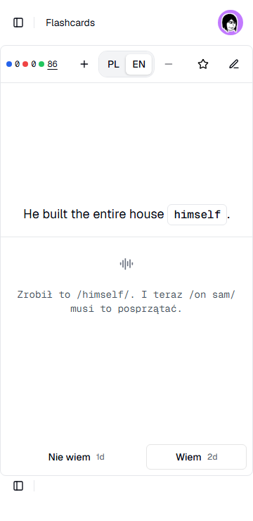 Interfejs aplikacji RevoMemo